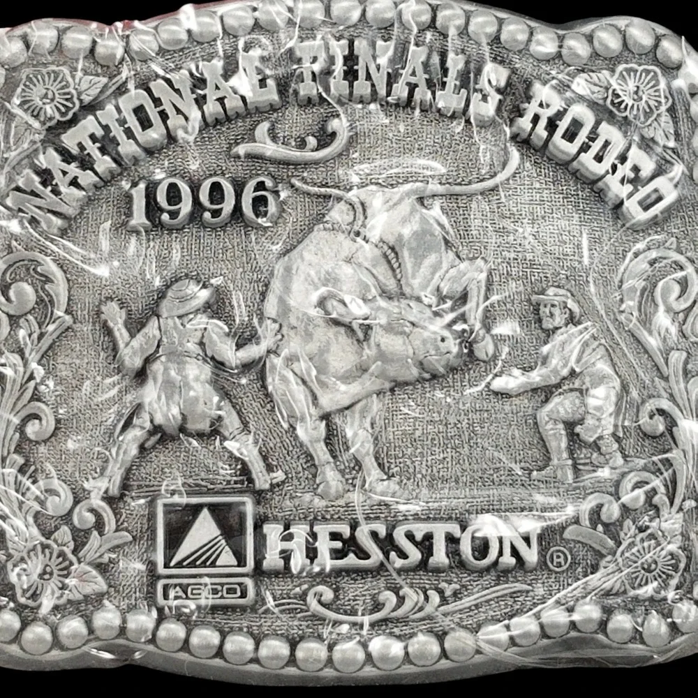1996 National Finals Rodeo Hesston Small‎ Belt Buckle Bull Rider Western NEW